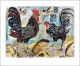 Black Cockerels  Collage by Mark Hearld