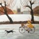 Cycling in the Snow by Barbara Peirson