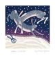 'Hares in Winter' from a linocut by Linda Farquharson