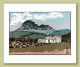 Moel y Gest from Craig Ddu Greeting Card by Ian Phillips Linocut Artist 