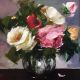 Garden Roses in a Glass by Parastoo Ganjei