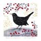 Valerie Greeley / Blackbird with gold and red berries