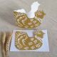 Golden green Hen card By Kate Millbank